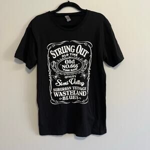 Strung Out Band Tee Unisex 90s Punk Medium T-Shirt Black White